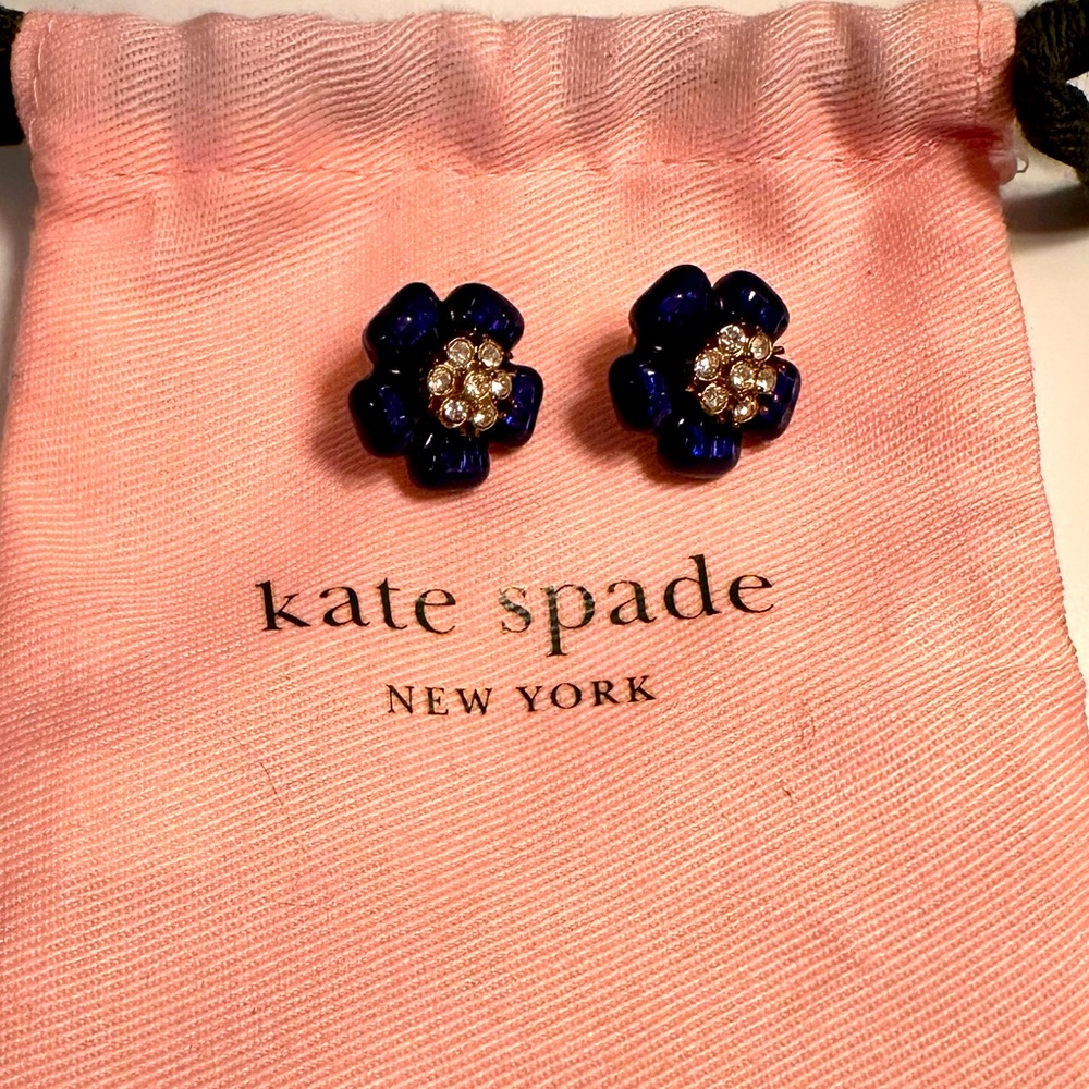 Blue Kate Spade Flower Earrings